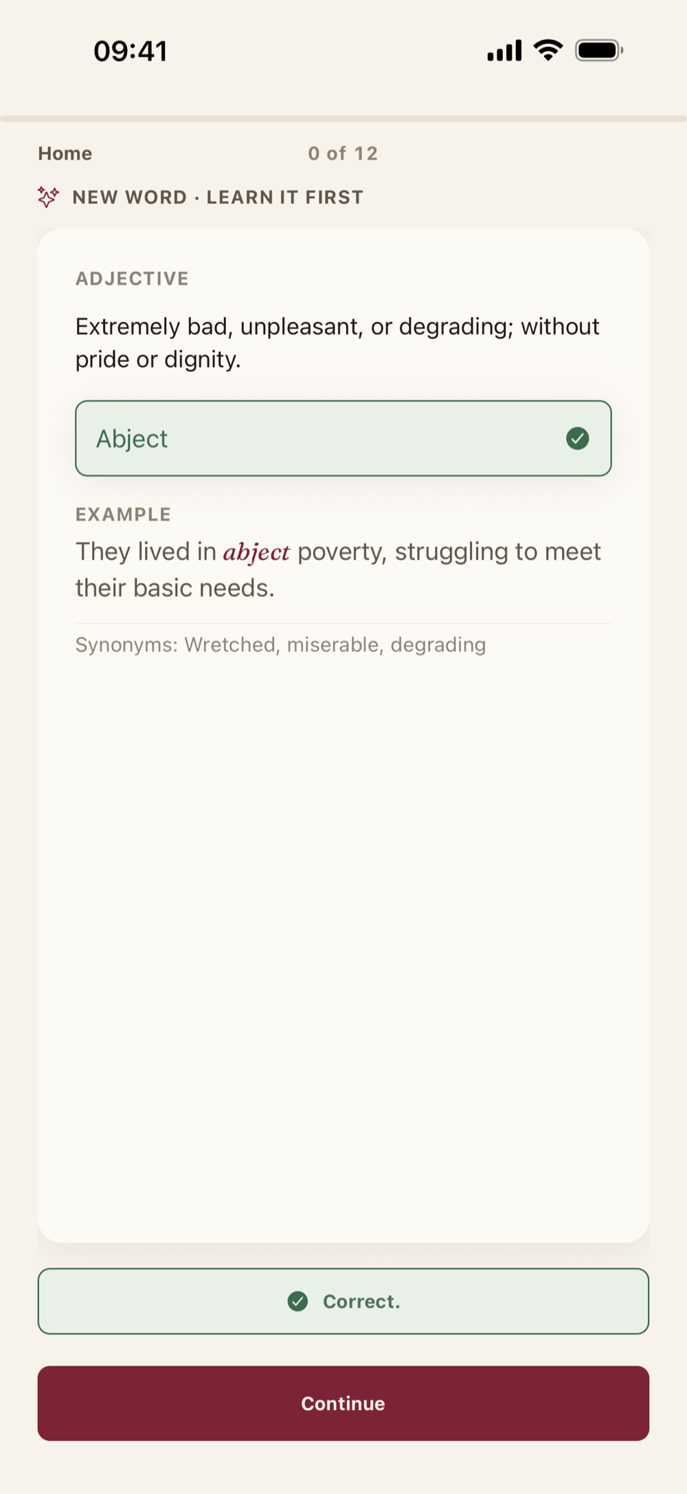 A revealed answer with definition and example in ObaPrep